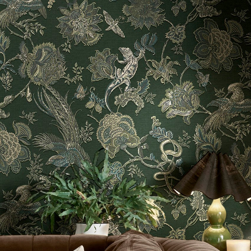 143238 Eternal Weave Emerald Wallpaper by Graham & Brown