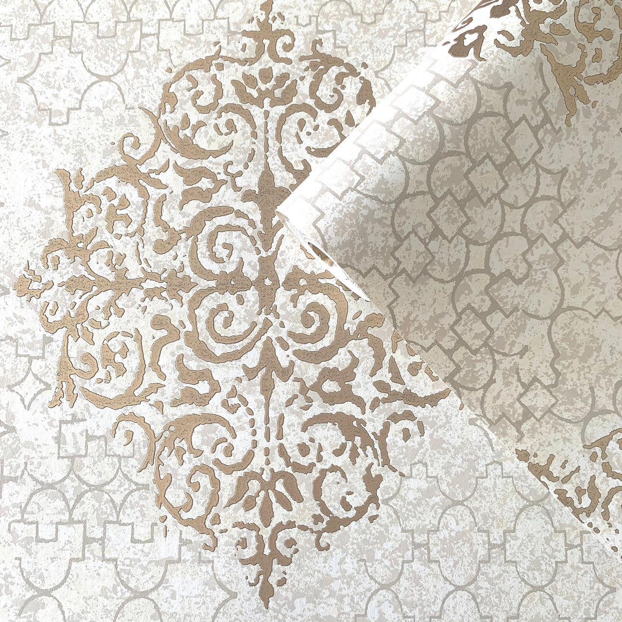 CM2485 Lustre Metallic Cream Wallpaper by Galerie