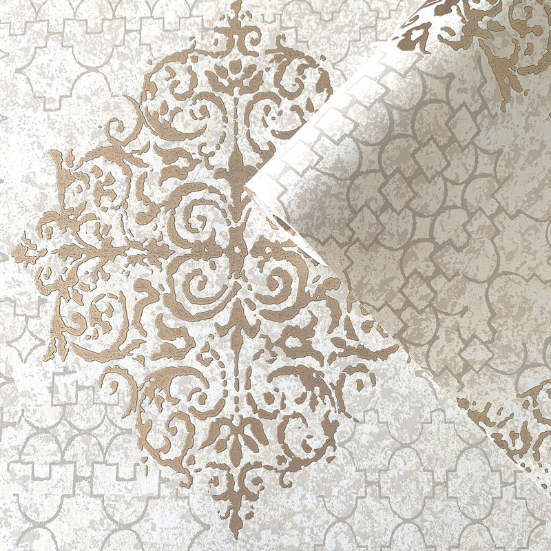 CM2485 Lustre Metallic Cream Wallpaper by Galerie