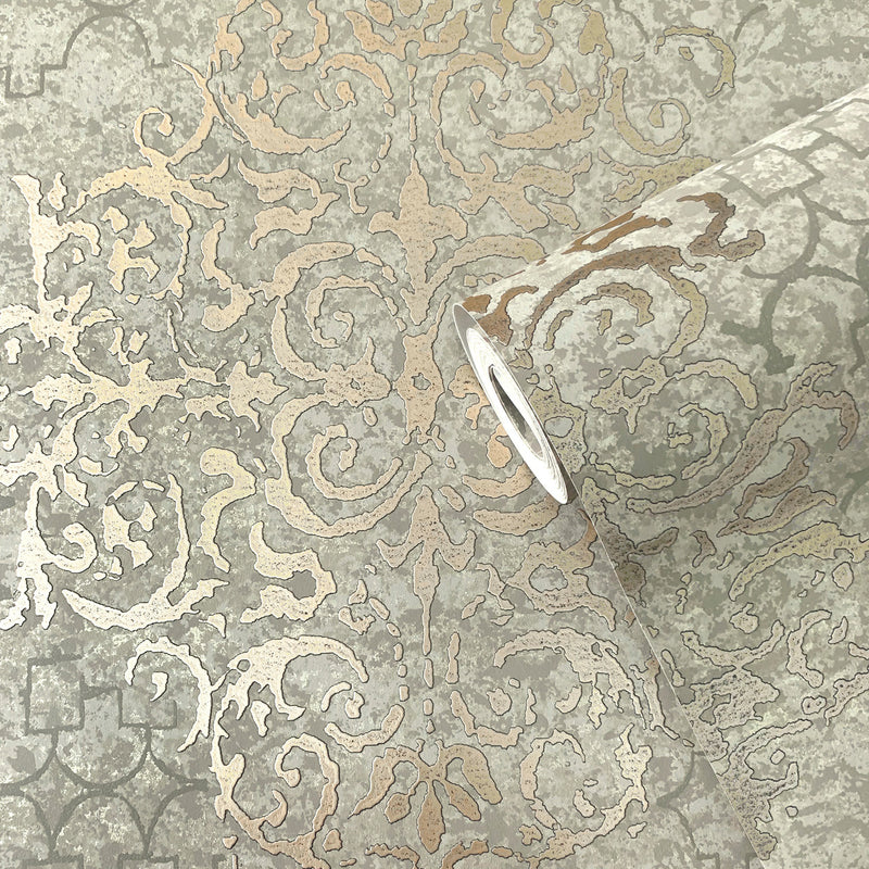 CM2486 Lustre Metallic Bronze Brown Wallpaper by Galerie