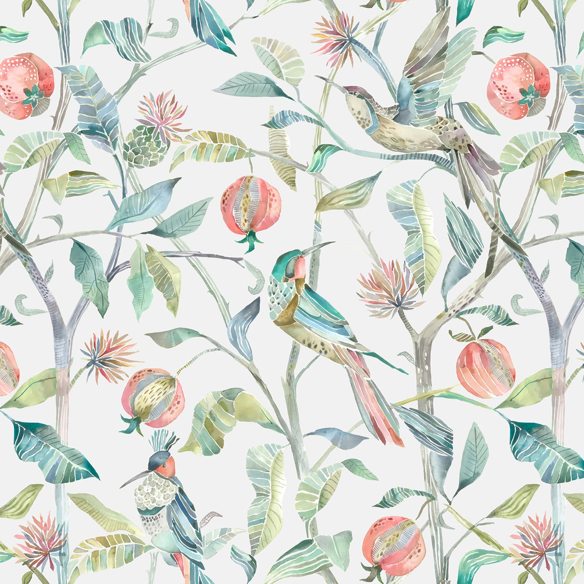 Colyford Pomegranate Wallpaper by Voyage Maison | COLYFOR/WPO/POM