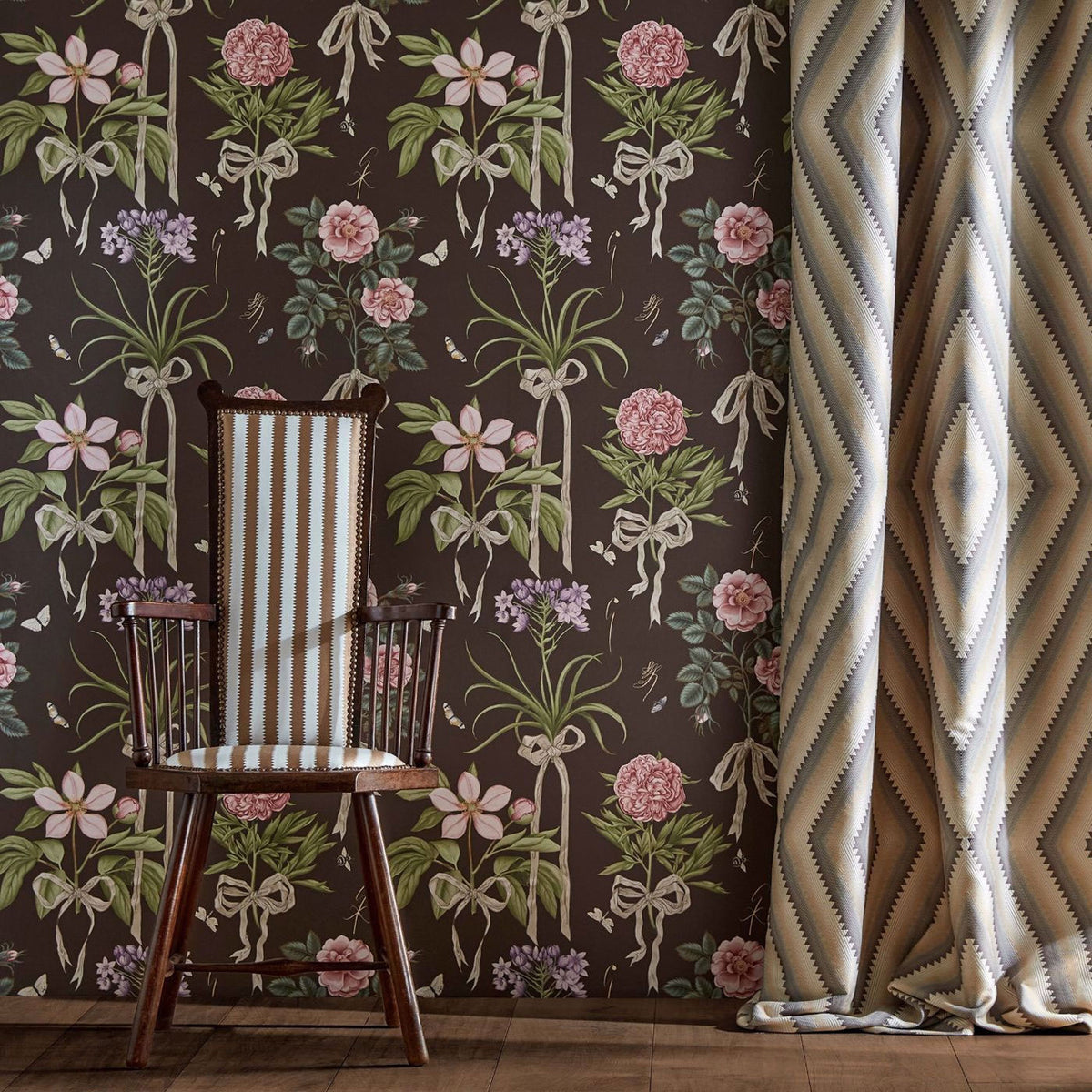 Cupid's Beau Giles Deacon Quince and Chalk Wallpaper by Sanderson