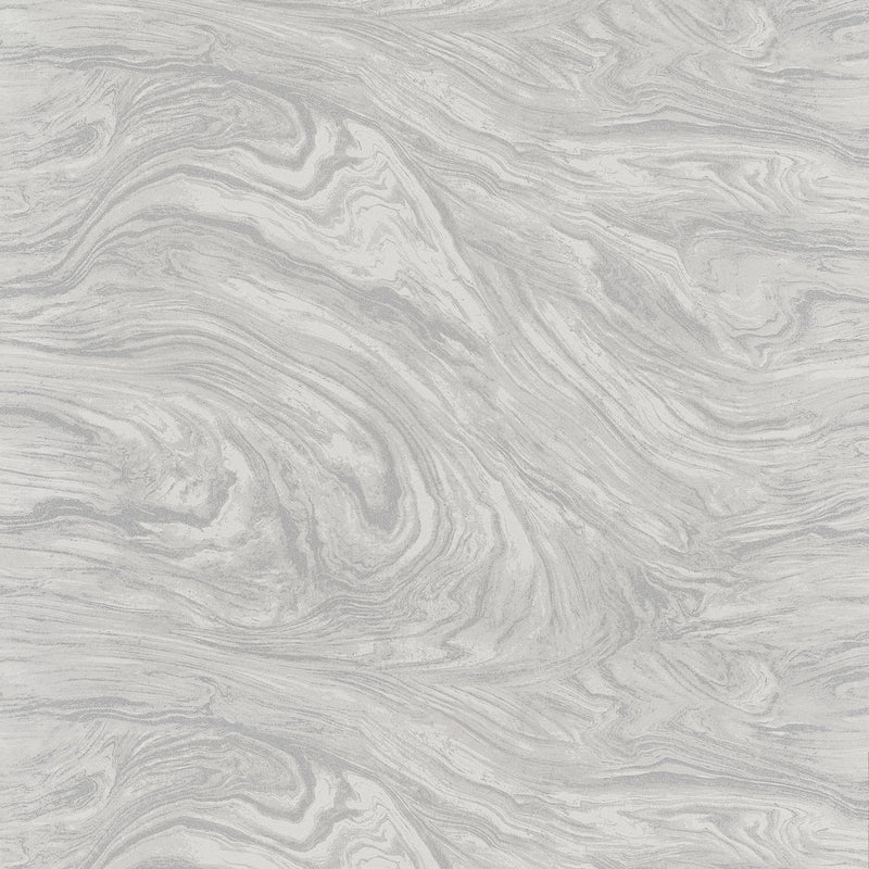 Waves Ivory and Grey Spring 2024 Wallpaper by Coraggio — flat