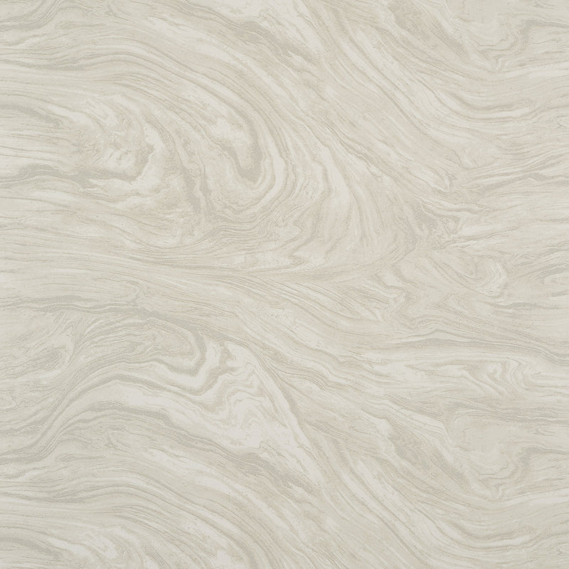Waves Greige and Grey Spring 2024 Wallpaper by Coraggio — flat