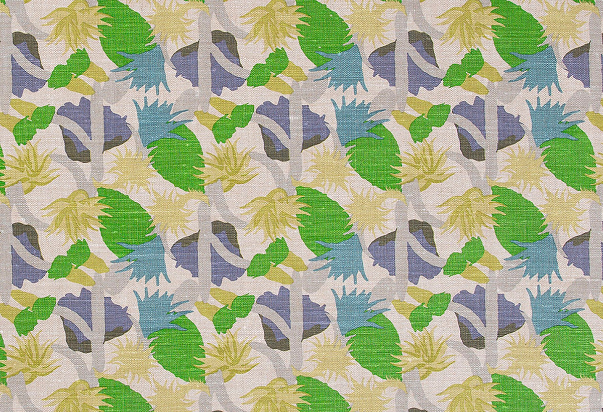 Cactus Flower Green fabric by Christopher Farr Cloth