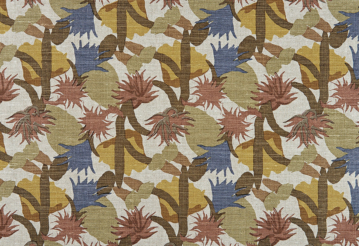 Cactus Flower Lemon fabric by Christopher Farr Cloth