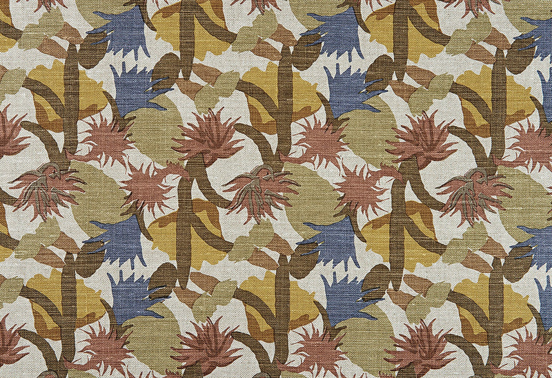 Cactus Flower Lemon fabric by Christopher Farr Cloth