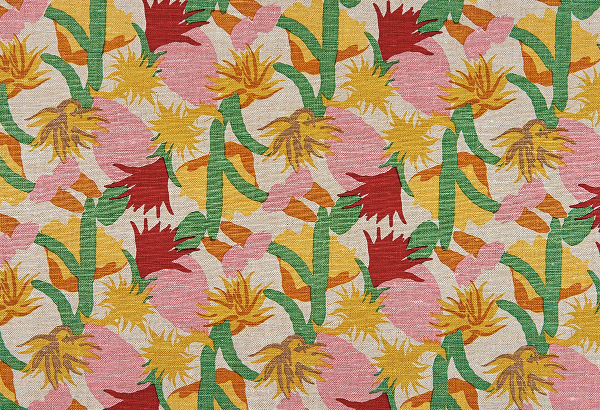 Cactus Flower Ruby fabric by Christopher Farr Cloth
