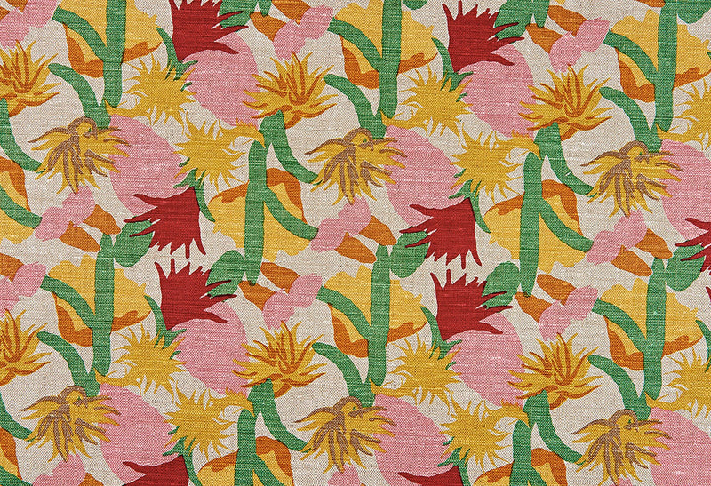 Cactus Flower Ruby fabric by Christopher Farr Cloth