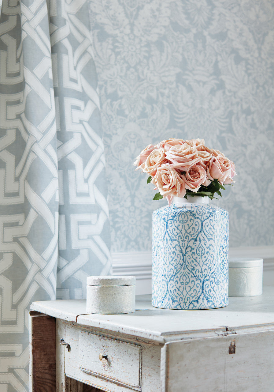 Chardonnet Damask Chestnut Hill Wallpaper By Thibaut