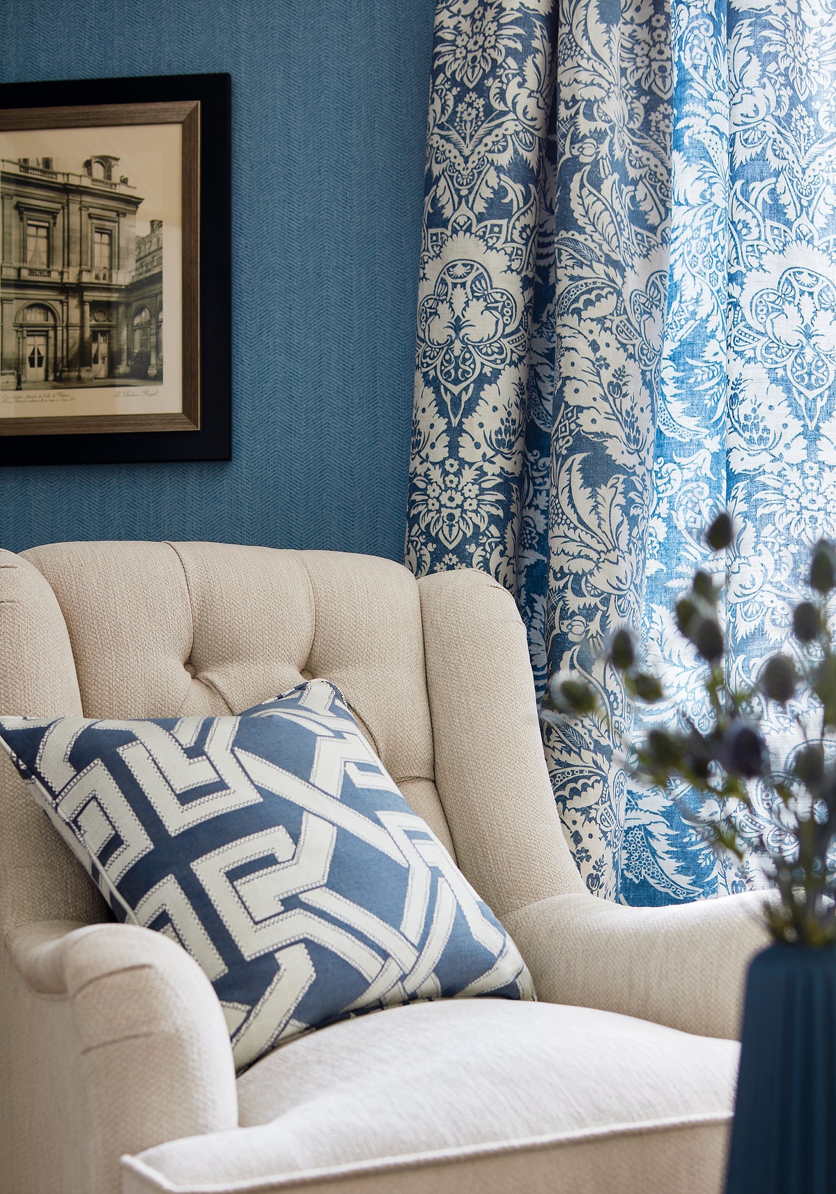 Roscoe Herringbone Chestnut Hill Wallpaper By Thibaut | T72626