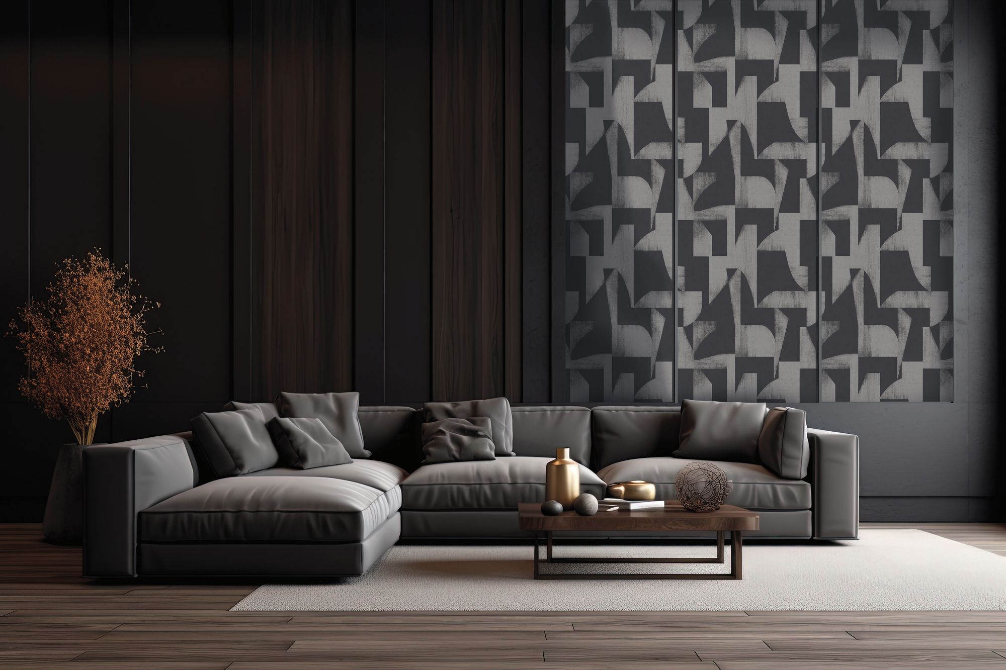 GE02411 Chillon Liquorice Wallpaper by Sketch Twenty 3