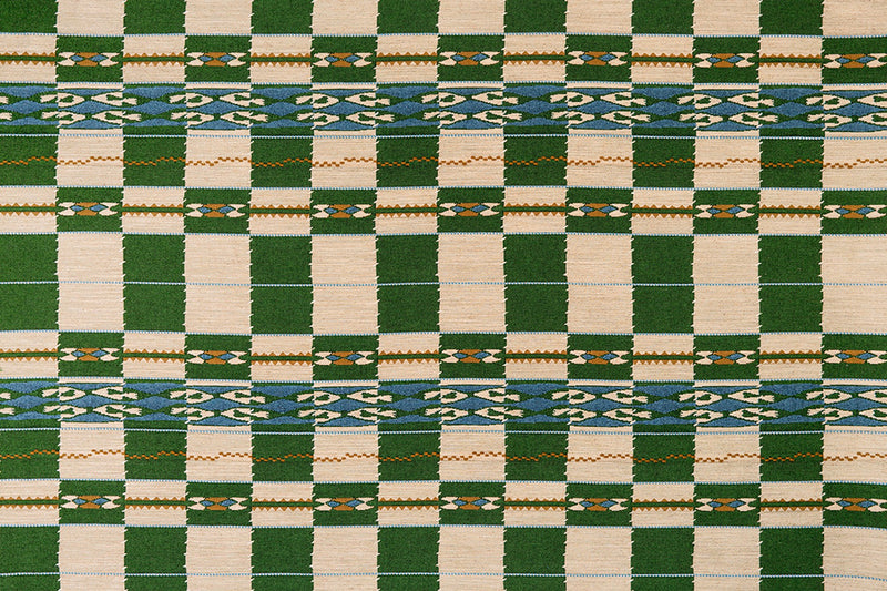 Chubby Check Green fabric by Christopher Farr Cloth