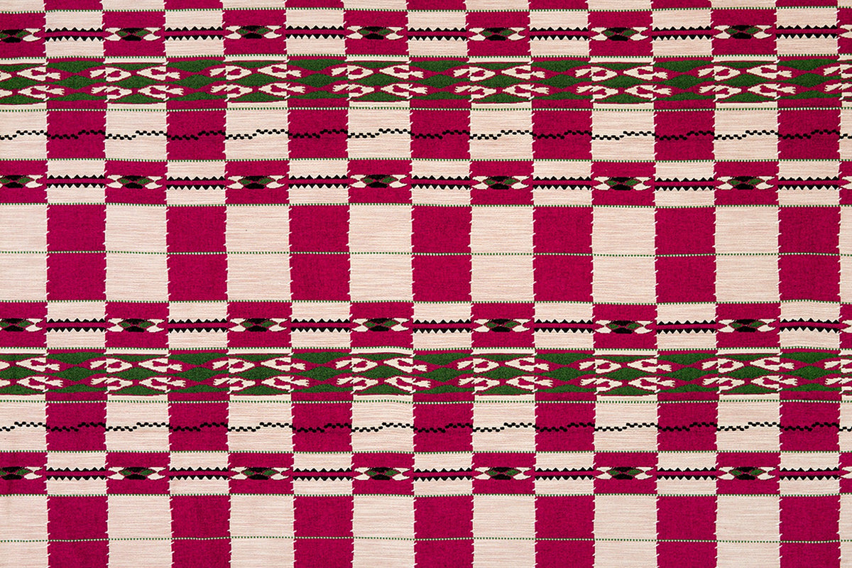 Chubby Check Hot Pink fabric by Christopher Farr Cloth