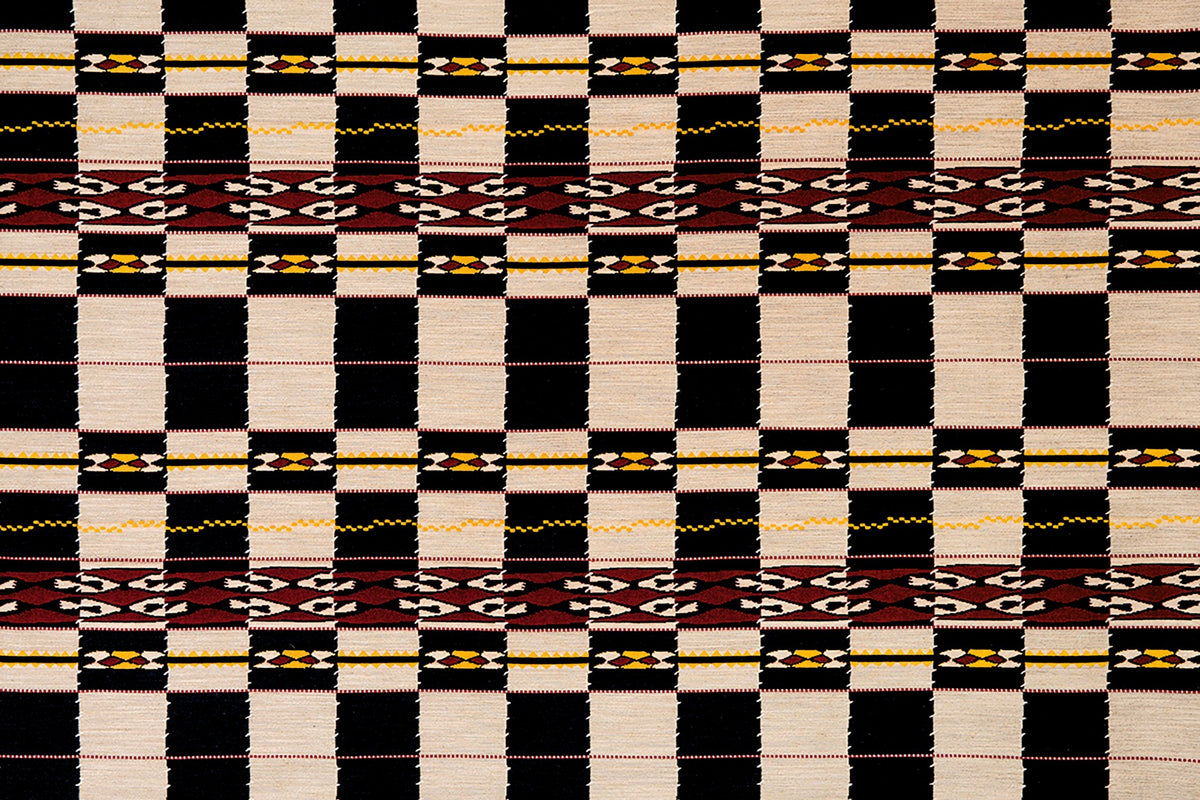 Chubby Check Indigo fabric by Christopher Farr Cloth