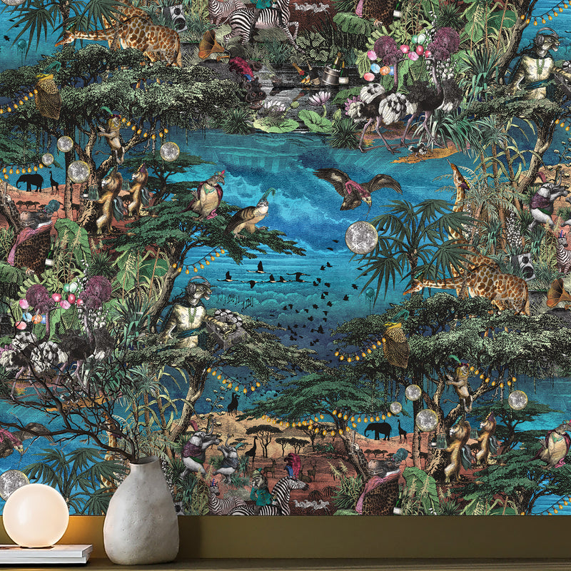 BMGI006/01A Club Safari Lagoon Wallpaper by Brand McKenzie