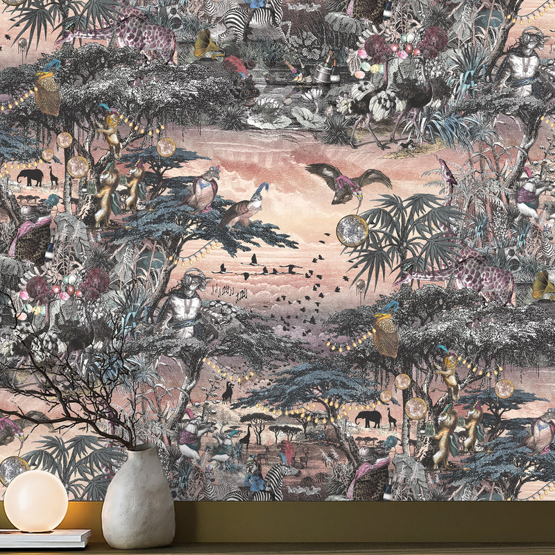 BMGI006/01B Club Safari Mist Wallpaper by Brand McKenzie