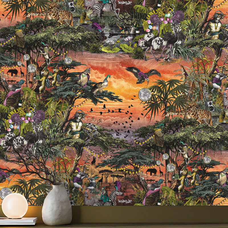 BMGI006/01C Club Safari Sunset Wallpaper by Brand McKenzie