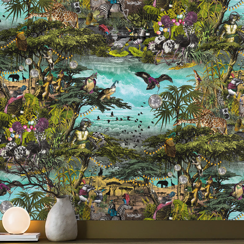 BMGI006/01D Club Safari Tropical Garden Wallpaper by Brand McKenzie