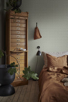 S10236 Moss Green Beata Le Village Wallpaper by Sandberg
