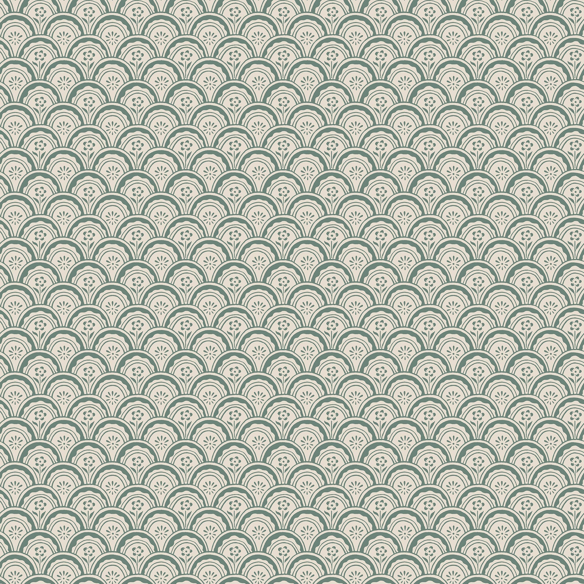 S10236 Moss Green Beata Le Village Wallpaper by Sandberg
