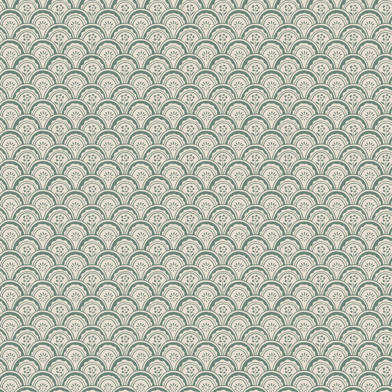 S10236 Moss Green Beata Le Village Wallpaper by Sandberg