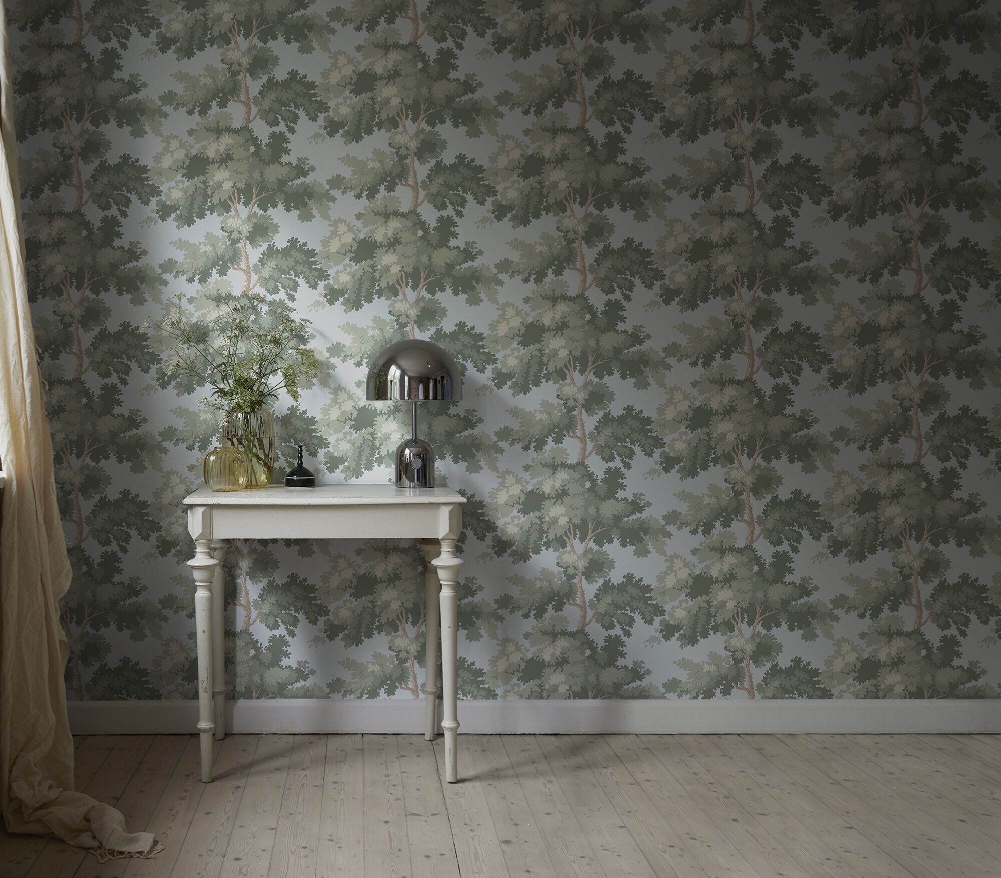 S10237 Sky Blue Raphael Le Village Wallpaper by Sandberg
