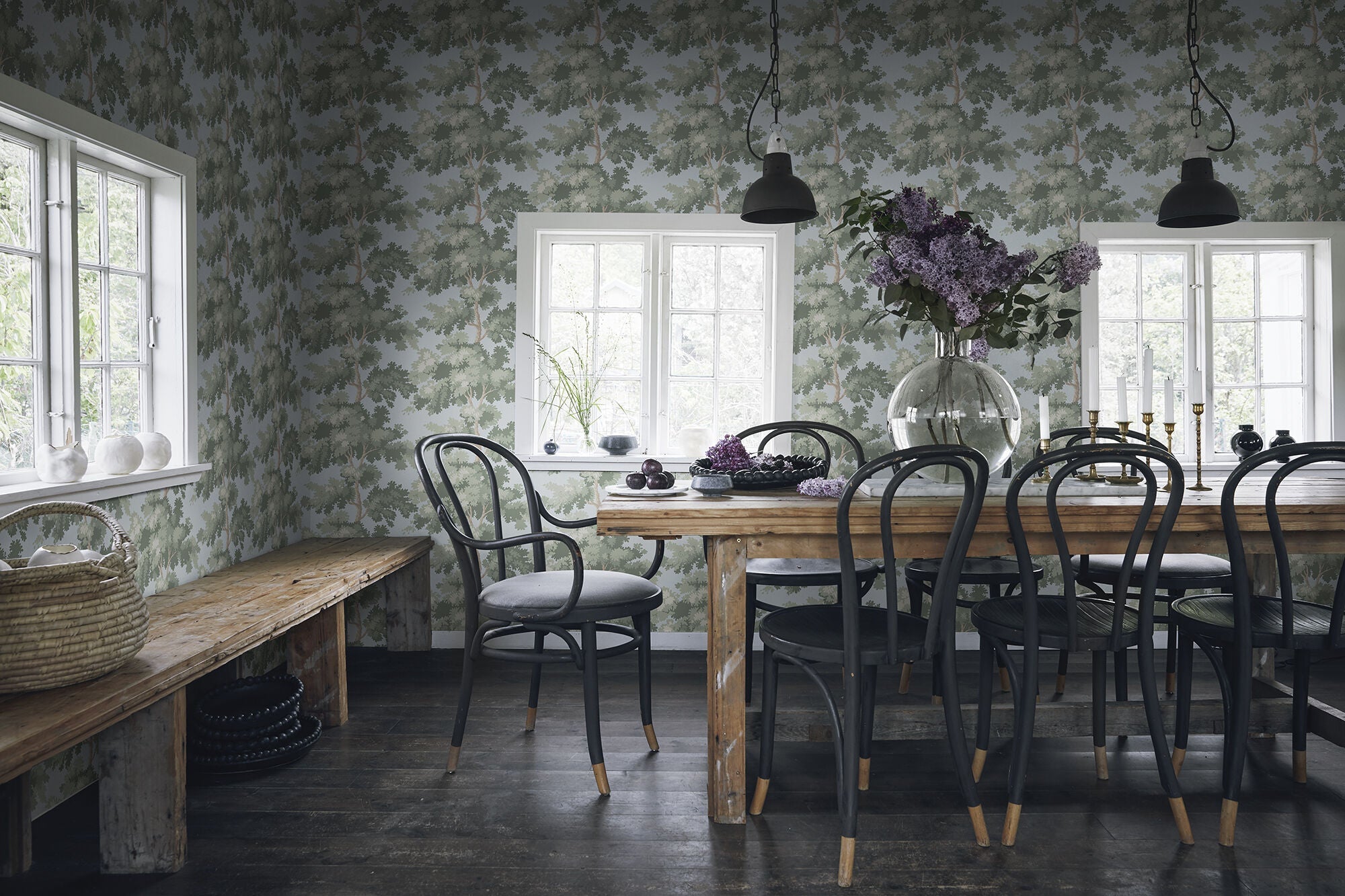 S10237 Sky Blue Raphael Le Village Wallpaper by Sandberg