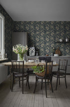 S10240 Midnight Blue Daphne Le Village Wallpaper by Sandberg