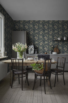 S10240 Midnight Blue Daphne Le Village Wallpaper by Sandberg