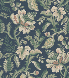 S10240 Midnight Blue Daphne Le Village Wallpaper by Sandberg