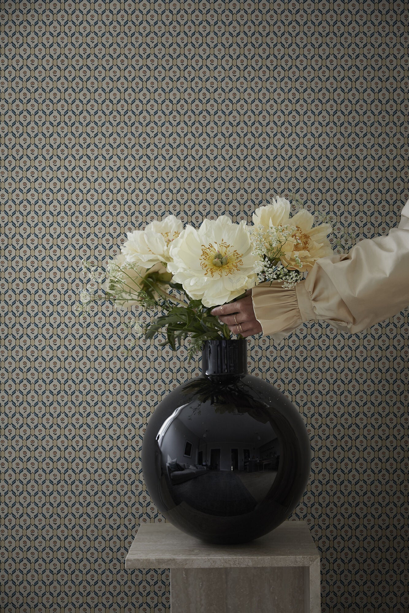 S10242 Terracotta Hugo Le Village Wallpaper by Sandberg