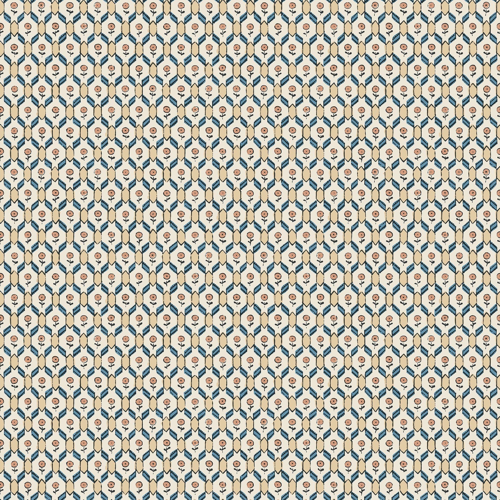 S10242 Terracotta Hugo Le Village Wallpaper by Sandberg
