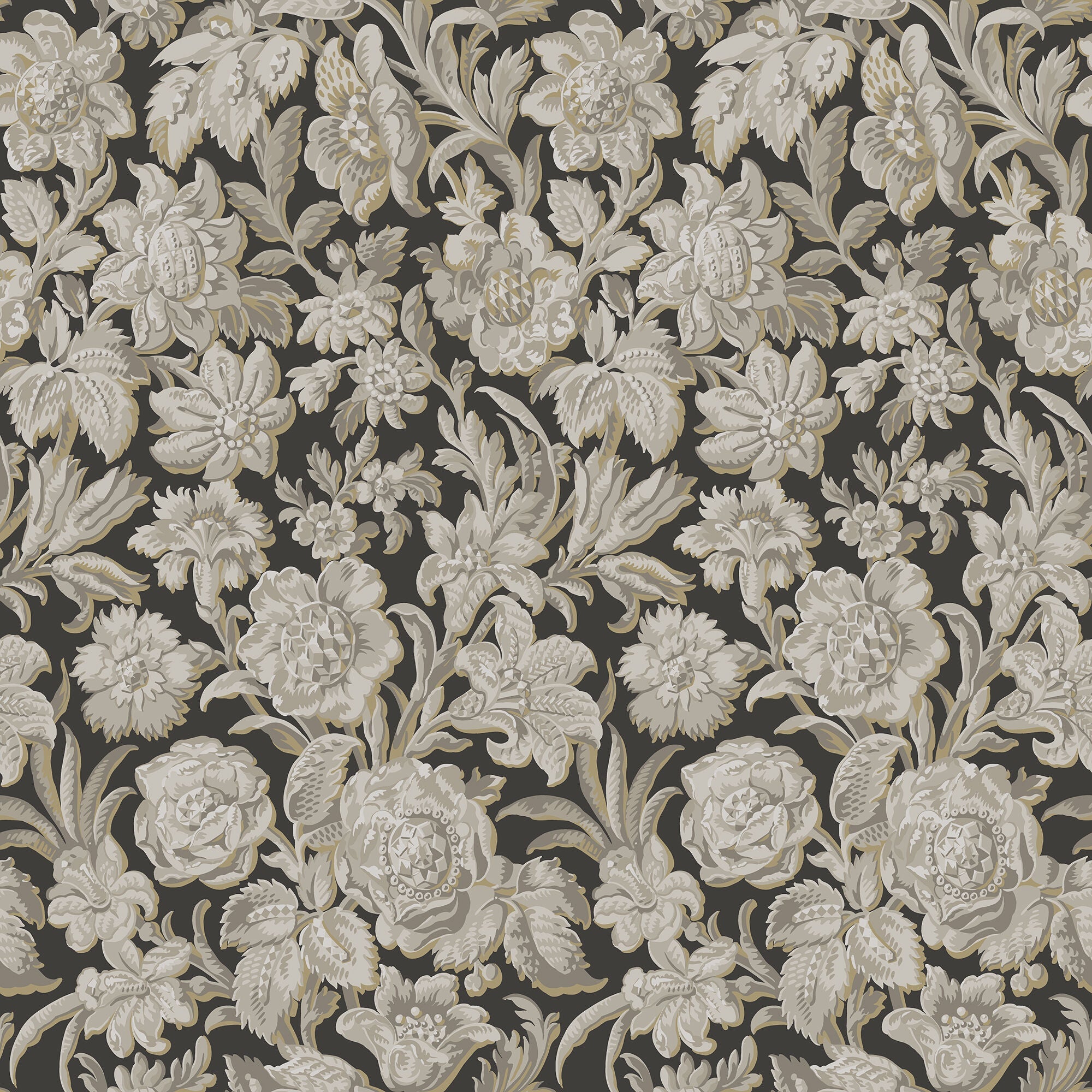 S10247 Charcoal Valentin Le Village Wallpaper by Sandberg