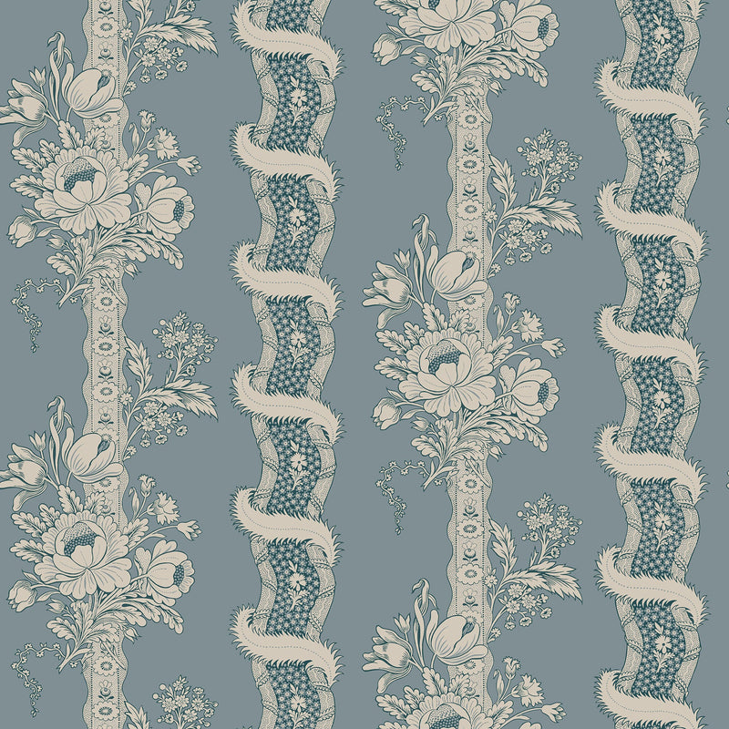 S10250 Misty Blue Alexandra Le Village Wallpaper by Sandberg