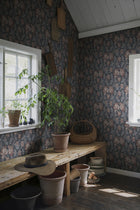 S10253 Indigo Blue Amelia Le Village Wallpaper by Sandberg