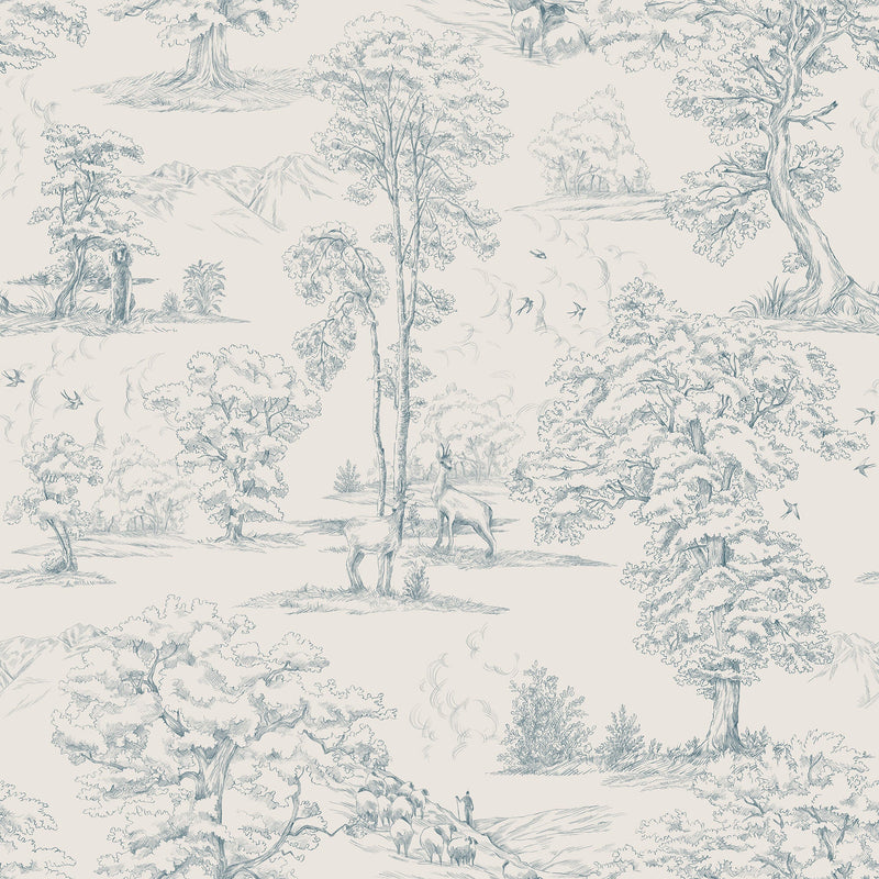 S10254 Indigo Blue Montfort Le Village Wallpaper by Sandberg