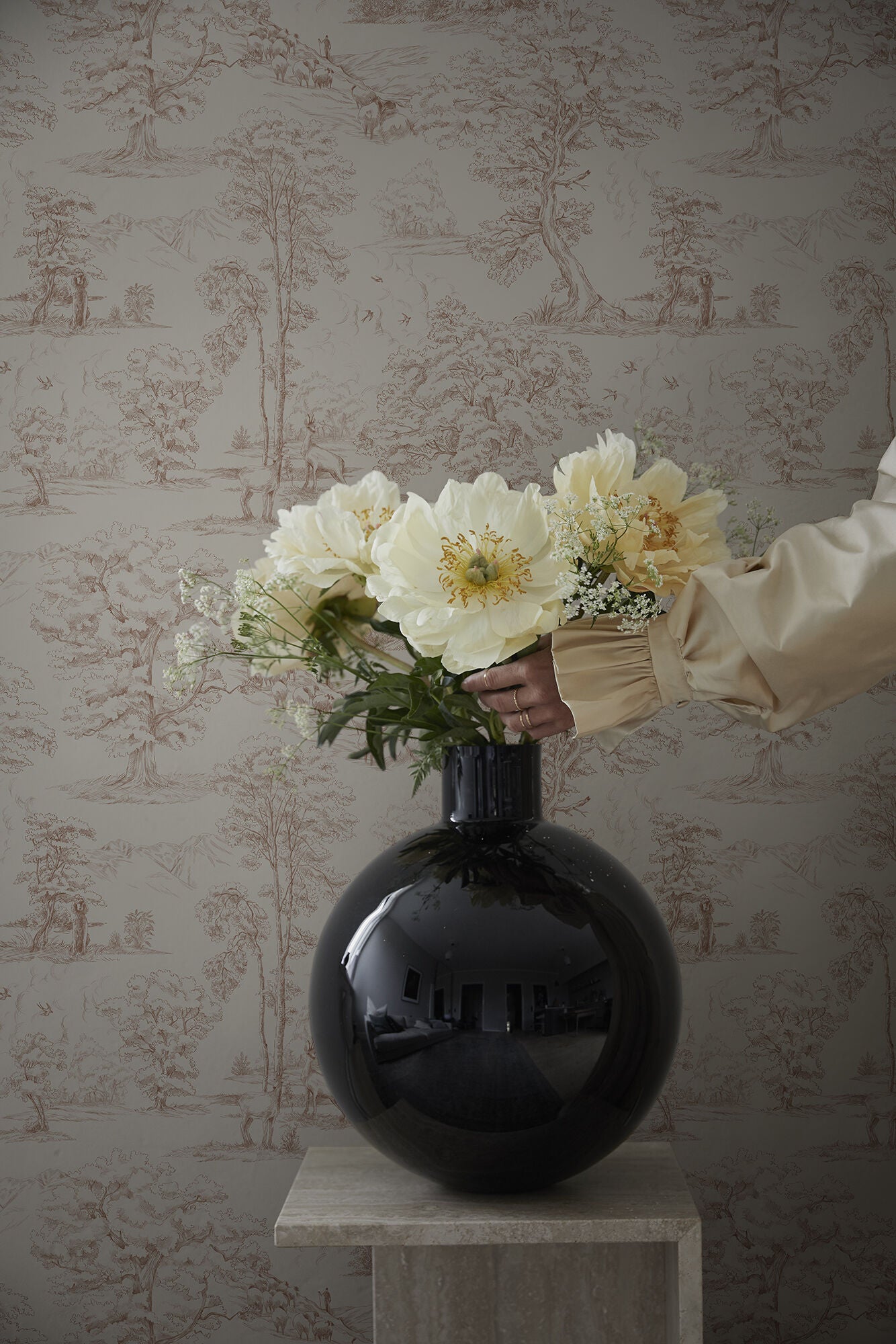 S10255 Terracotta Montfort Le Village Wallpaper by Sandberg
