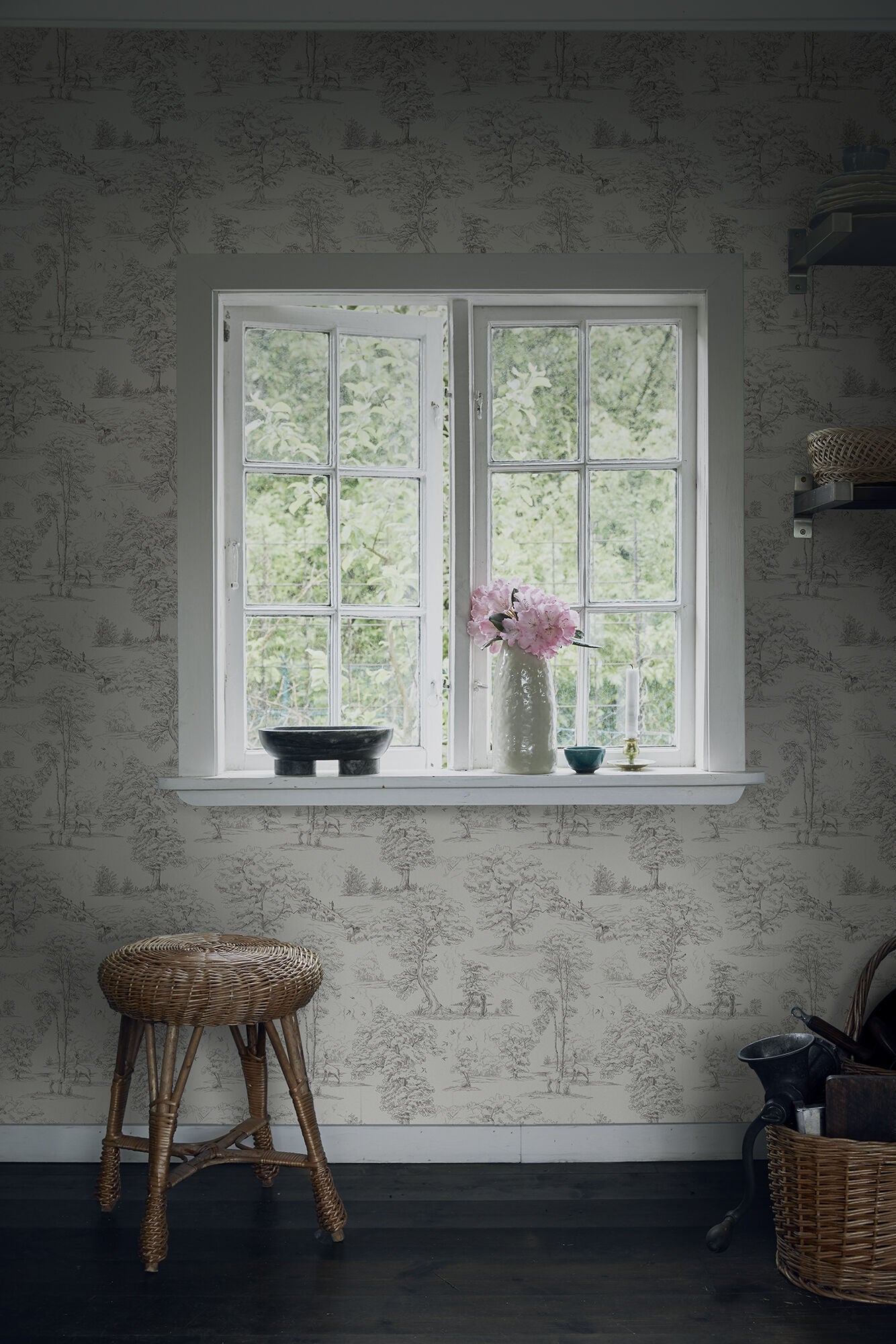 S10256 Graphite Montfort Le Village Wallpaper by Sandberg