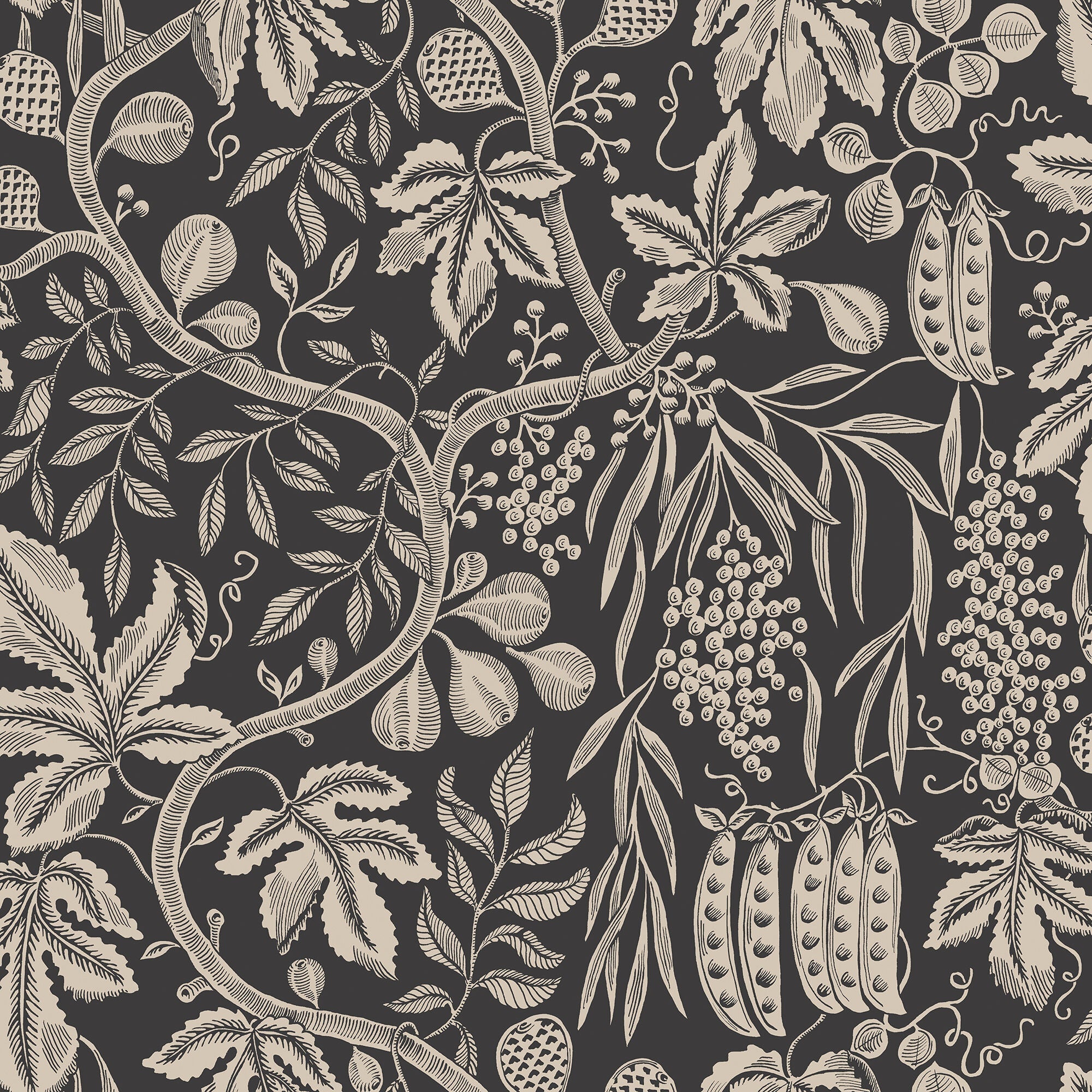 S10257 Charcoal Fig Garden Le Village Wallpaper by Sandberg