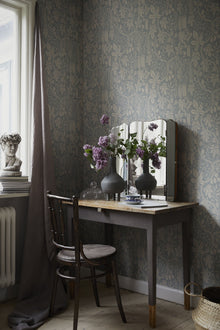 S10260 Misty Blue Fig Garden Le Village Wallpaper by Sandberg