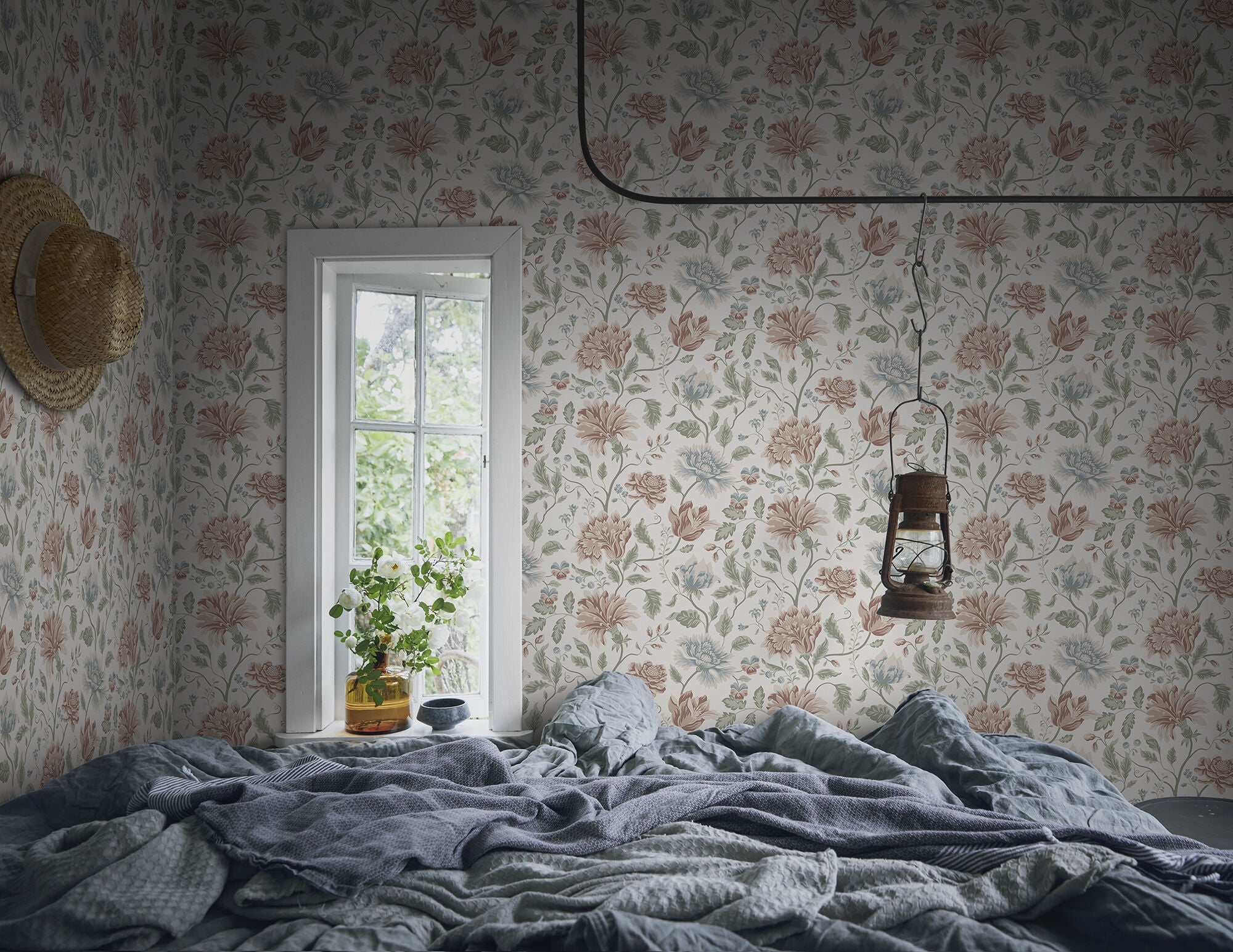S10261 Terracotta Annabelle Le Village Wallpaper by Sandberg