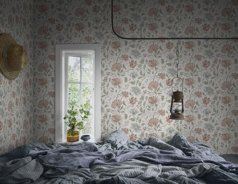 S10261 Terracotta Annabelle Le Village Wallpaper by Sandberg