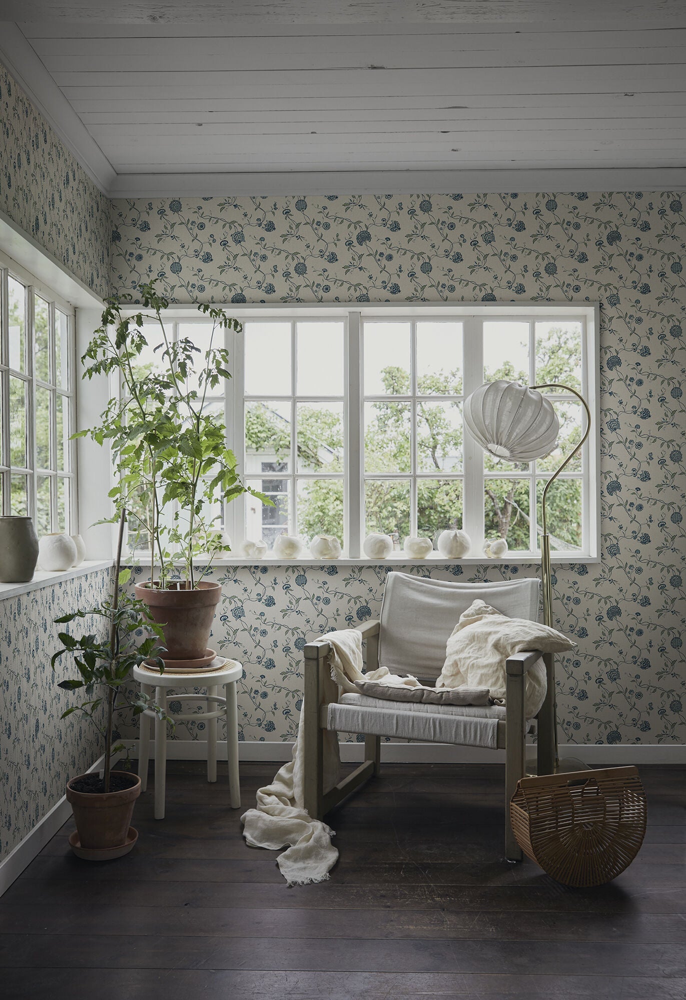S10264 Blue Adelaide Le Village Wallpaper by Sandberg
