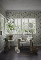S10264 Blue Adelaide Le Village Wallpaper by Sandberg