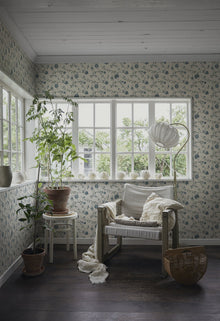 S10264 Blue Adelaide Le Village Wallpaper by Sandberg