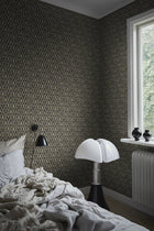 S10270 Charcoal Turtledove Barn Le Village Wallpaper by Sandberg