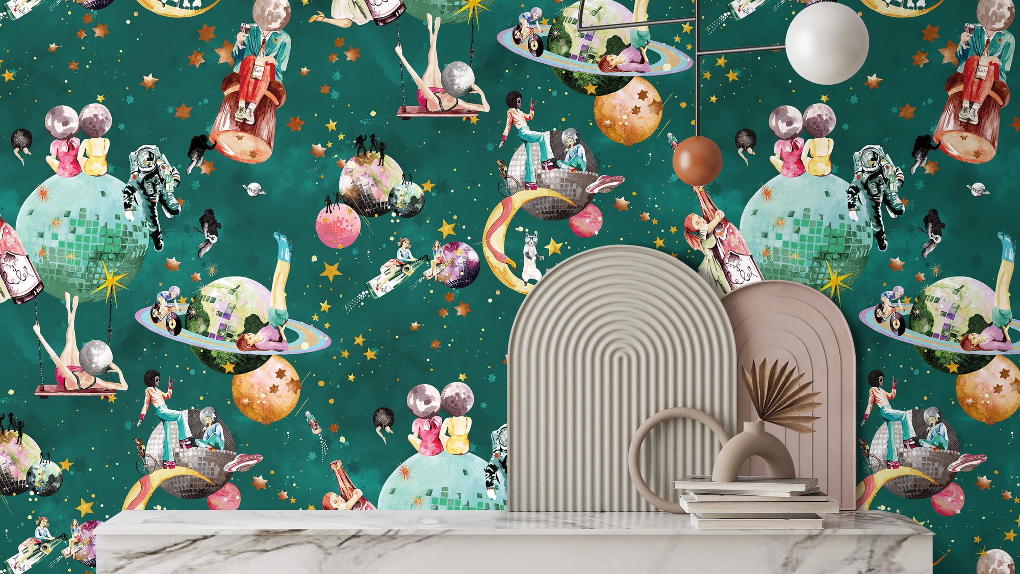 BMGI006/02B Cosmic Groove Aurora Wallpaper by Brand McKenzie