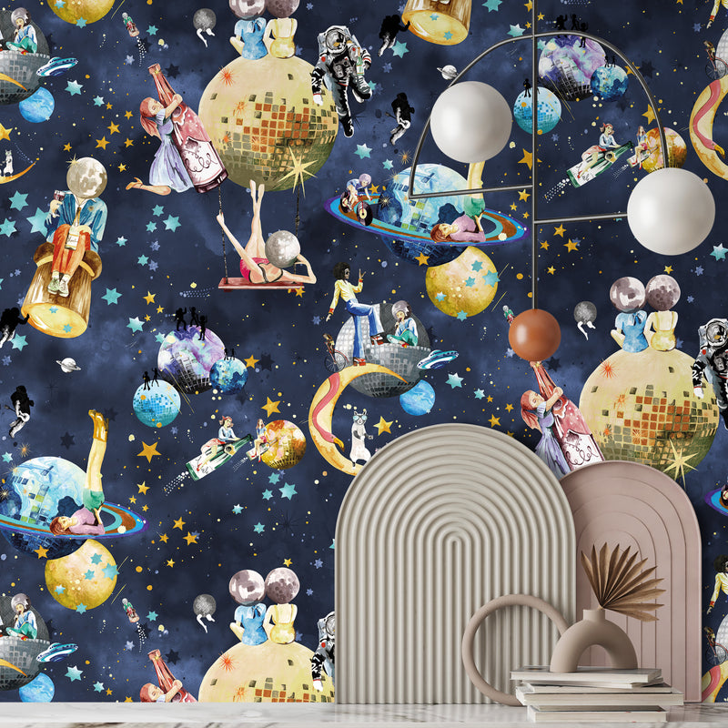 BMGI006/02D Cosmic Groove Midnight Wallpaper by Brand McKenzie