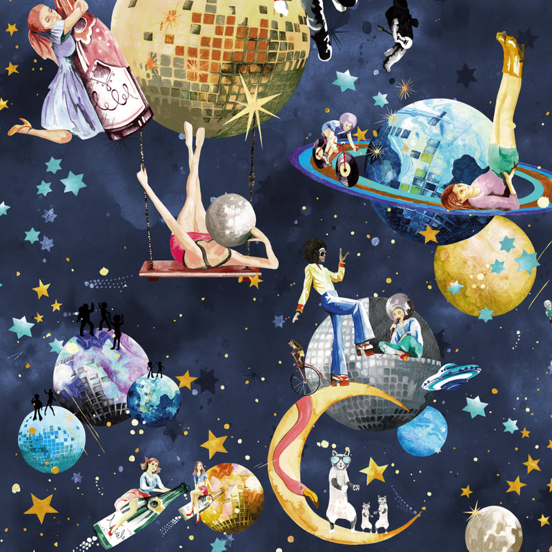 BMGI006/02D Cosmic Groove Midnight Wallpaper by Brand McKenzie